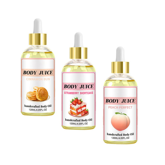 Body Juice Oil Peach Perfect, Body Juice Oil, Body Juice Oil Strawberry Shortcake, Strawberry Shortcake Body Oil, Body Juice Oil Scent Strawberry, Body Juice Oil Cinnamon Bun (Strawberry Flavor)