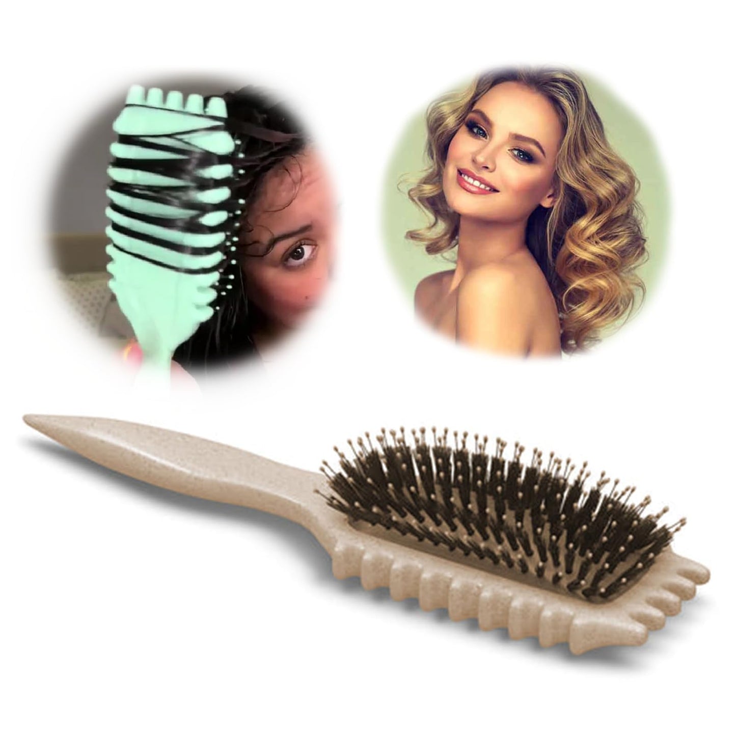 ounce Curl Brush,2024 NEW Bounce Curl Defining Brush,Boar Bristle Hair Brush Styling Brush for Detangling,Bounce Curl Define Styling Brush,Shaping & Defining Curls for Women Less Pulling (Green * 1) Brand: Generic