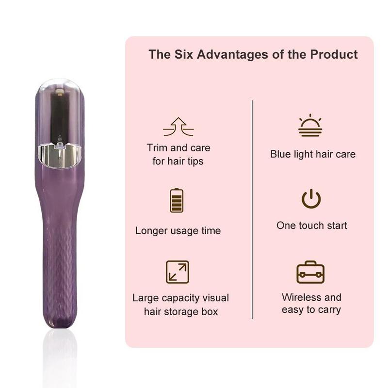 Automatic Electric Hair Clipper, 1 Piece Multi-functional Type C Rechargeable Hair Split End Clipper, Professional 2 in 1 Hair Edge Control Trimmer, Portable Wireless Hair Trimmer, Hair Care Products